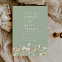 Sage Groene Boho Wildbloem Rustieke Tuin Bruiloft