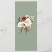 Sage Groene Boho Wildbloemen Bruiloft Menu (Achterkant)