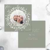 Sage Groene Boho Wildflower Kerstmis Fotoplein Feestdagenkaart