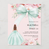 Sage groene boog jurk roze Sweet 16 uitnodiging (Voorkant)