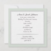 Sage Groene Boog Op Kant Bruiloft Gelofte Vernieuw Kaart (Achterkant)