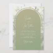 Sage Groene Boogschieten Uitnodiging voor bruiloft (Voorkant)