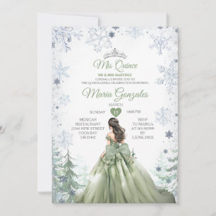 Sage Groene Bos Winter Prinses Mis Quince Kaart