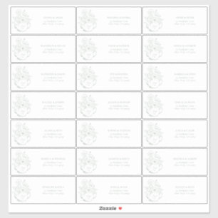 Sage Groene Botanische Bruidsthee Gastadres Sticker