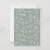 Sage Groene Botanische Bruidsthee Place Card RSVP Kaartje (Achterkant)