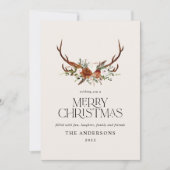 Sage groene botanische elegante vlek florale feestdagenkaart (Voorkant)