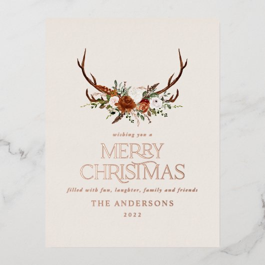 Sage-groene botanische elegantvlek rustige moderne folie feestdagen briefkaart (Voorkant)