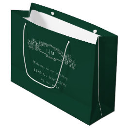 Sage Groene botanische kam monogram bruiloft Groot Cadeauzakje
