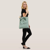 Sage Groene botanische loof gepersonaliseerde brui Tote Bag (Op model)