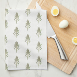 Sage Groene botanische plant waterverf keuken Theedoek