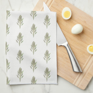 Sage Groene botanische plant waterverf keuken Theedoek