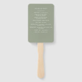 Sage-groene botanische rustige moderne elegant handwaaier (Achterkant)