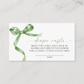 Sage Groene Bow Luier Raffle Informatiekaartje (Voorkant)