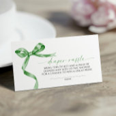 Sage Groene Bow Luier Raffle Informatiekaartje
