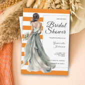 Sage Groene Bruid Sinaasappel Strepen Vrijgezellen Kaart