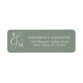 Sage Groene Bruiloft Ampersand Retouradres Etiket (Voorkant)