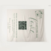 Sage Groene Bruiloft | Capture The Love QR Code Wandkleed (Voorkant (horizontaal))