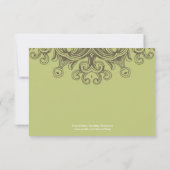  Sage Groene Bruiloft Dank u Kaart (Achterkant)