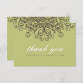  Sage Groene Bruiloft Dank u Kaart (Voorkant / Achterkant)