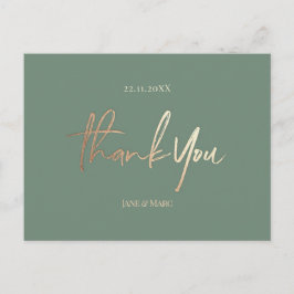 Sage Groene Bruiloft Dank u Kaarten Elegant Script