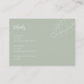 Sage Groene Bruiloft Details Ontvangst Informatie Informatiekaartje (Voorkant)