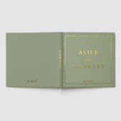 Sage groene bruiloft gastenboek (Volledig)
