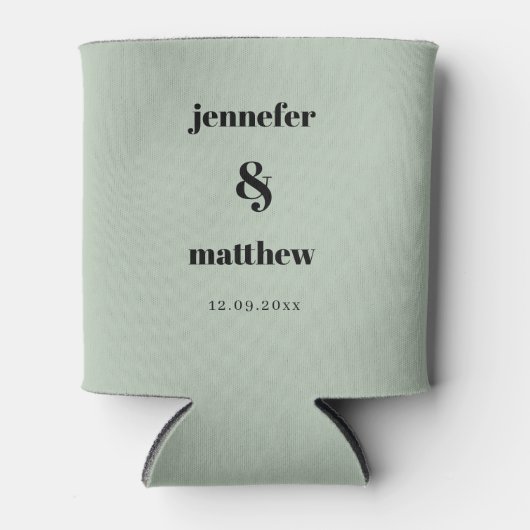 Sage Groene Bruiloft Koelbox Blikjeskoeler (Voorkant)