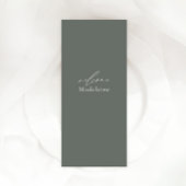 Sage Groene Bruiloft Menu met Gast Naam en Script