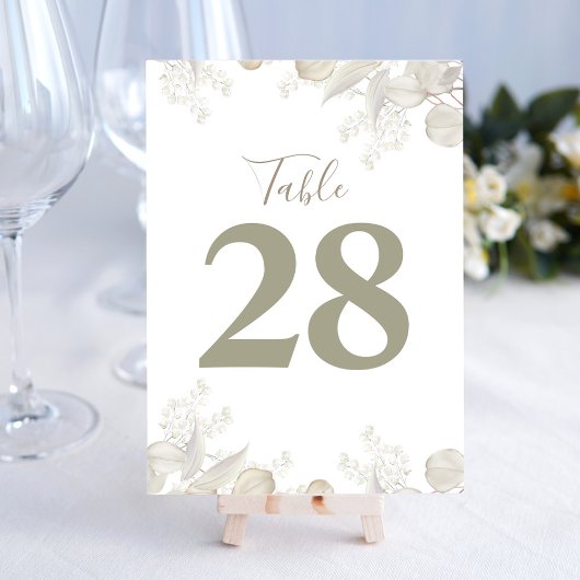 Sage Groene Bruiloft Tafel Nummer Groen Kaart