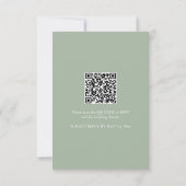 Sage Groene Bruiloft Uitnodiging met QR Code (Achterkant)