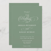 Sage Groene Bruiloft Uitnodigingen (Voorkant / Achterkant)