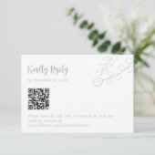 Sage Groene Bruiloft vriendelijk antwoord Boho QR  (Staand voorkant)