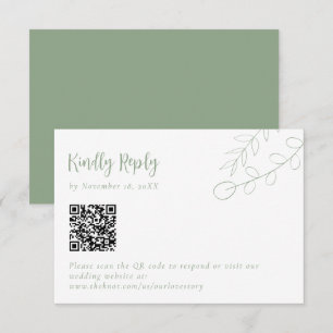 Sage Groene Bruiloft vriendelijk antwoord Boho QR