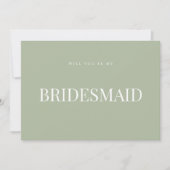 Sage Groene Bruiloft zal je mijn bruidsmeisje Kaar Kaart (Voorkant)