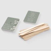 Sage Groene Chinoiserie Bloemen Huwelijksprogramma Handwaaier (Niet-gemonteerd)