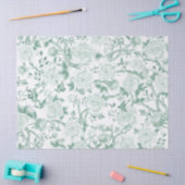 Sage Groene Chinoiserie Porselein Bloemen Decoupag Tissuepapier (Craft)