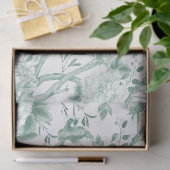Sage Groene Chinoiserie Porselein Bloemen Decoupag Tissuepapier (Geschenk)