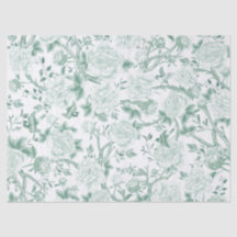 Sage Groene Chinoiserie Porselein Bloemen Decoupag