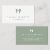 Sage Groene Chique Lintboog Minimalistisch Visitekaartje (Voorkant / Achterkant)