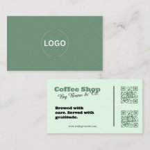 Sage Groene Coffee Shop Bedrijfskaart QR