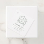 Sage Groene  Crest Bruiloft Dank u Bedankjes Labels (In situ)