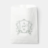 Sage Groene  Crest Bruiloft Dank u Bedankzakje (Voorkant)