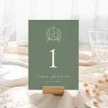 Sage Groene  Crest Bruiloft Kaart<br><div class="desc">Dit prachtige ontwerp maakt deel uit van een prachtig collectie! Met een delicaat  lijst en elegante tekst.</div>