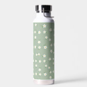 Sage groene Daisy waterfles | Botanisch bloemmotie (Links)