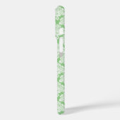 Sage Groene Damast iPhone iPad Case met Monogram (Achterkant / Links)