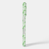 Sage Groene Damast iPhone iPad Case met Monogram (Achterkant / Rechts)