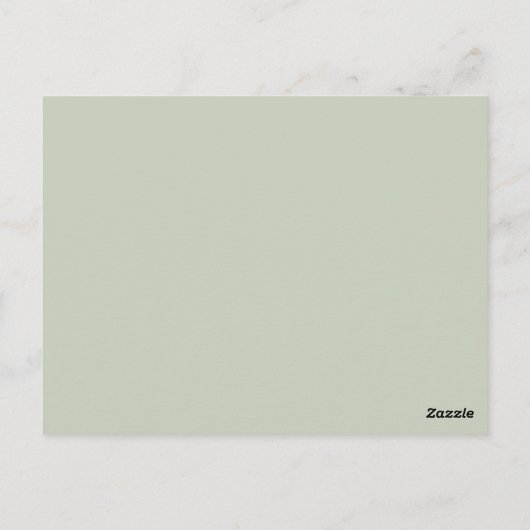 Sage Groene Doorschijnende Overlay Bruiloftsuitnod Briefkaart (Achterkant)