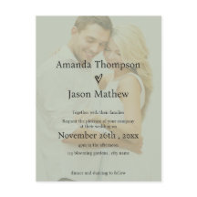 Sage Groene Doorschijnende Overlay Bruiloftsuitnod