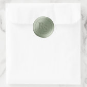 Sage Groene Dubbele Monogram Huwelijkswaszegels Ronde Sticker (Tas)