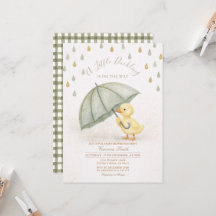 Sage Groene Eendje Paraplu Regen Baby Shower